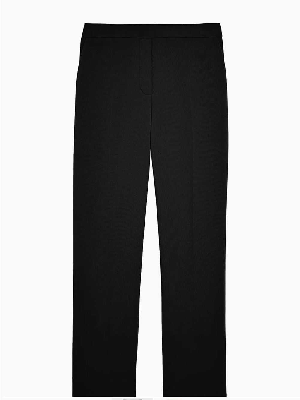 Theory Black Straight-Leg Pull-On Pants